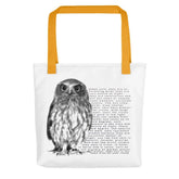 Black and White Owl Graphic and Facts About Owls Texts Grocery Tote Shopping Bag, Bags, $ 29.00, A Moment Of Now™